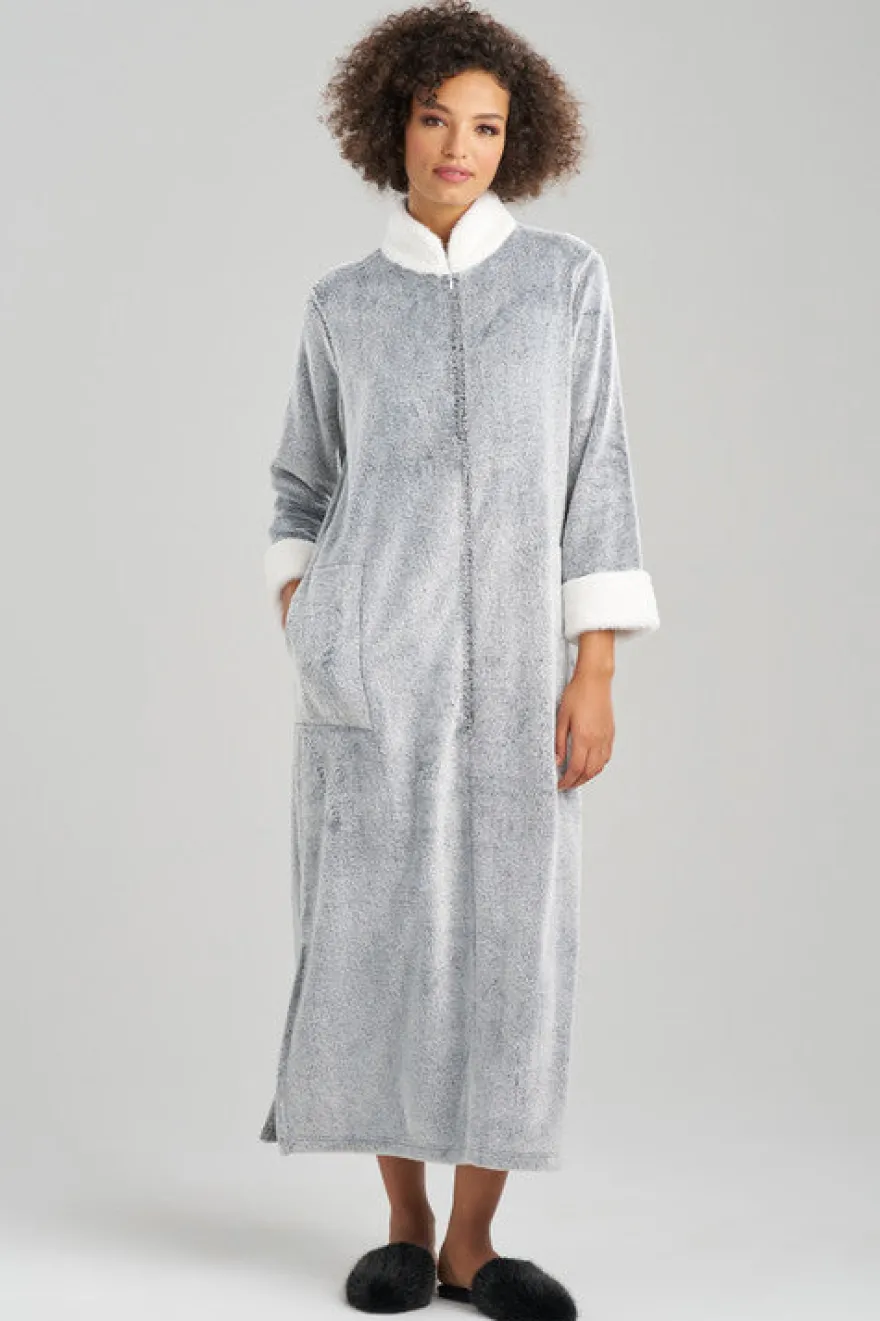 Frosted Cashmere Mandarin Zip Lounger