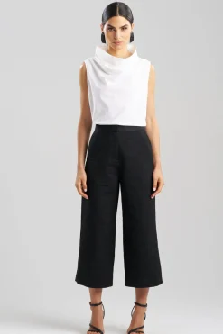Geo Texture Jacquard Wide Leg Cropped Pants