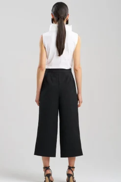 Geo Texture Jacquard Wide Leg Cropped Pants