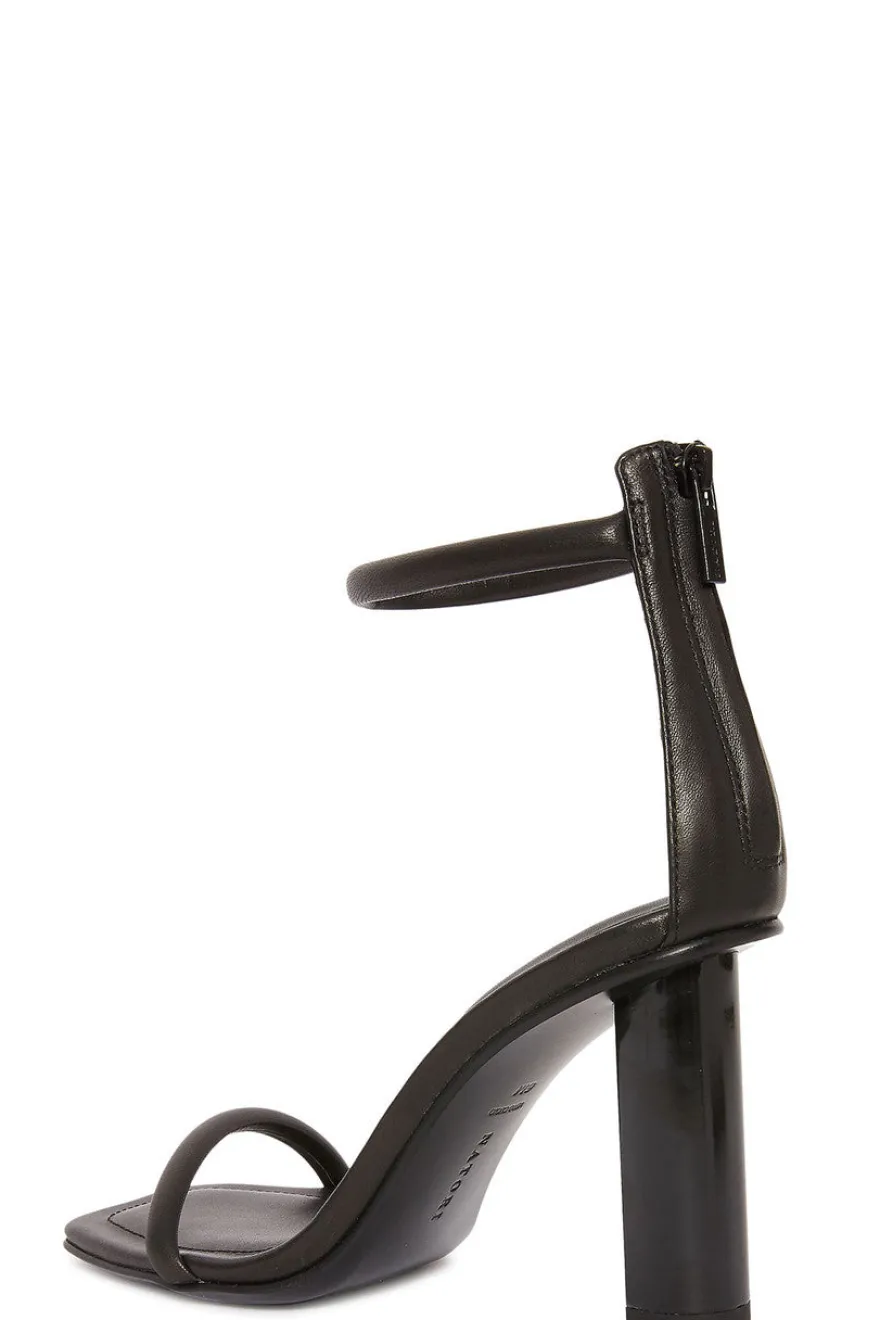 Glow Nappa Leather Block Heel Sandal