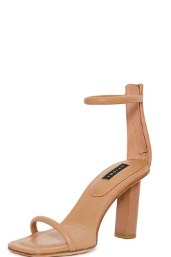 Glow Nappa Leather Block Heel Sandal