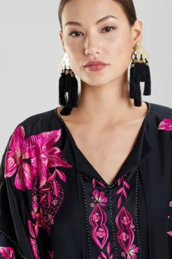 Gold Plated Brass Geo Tassel Clip Earrings