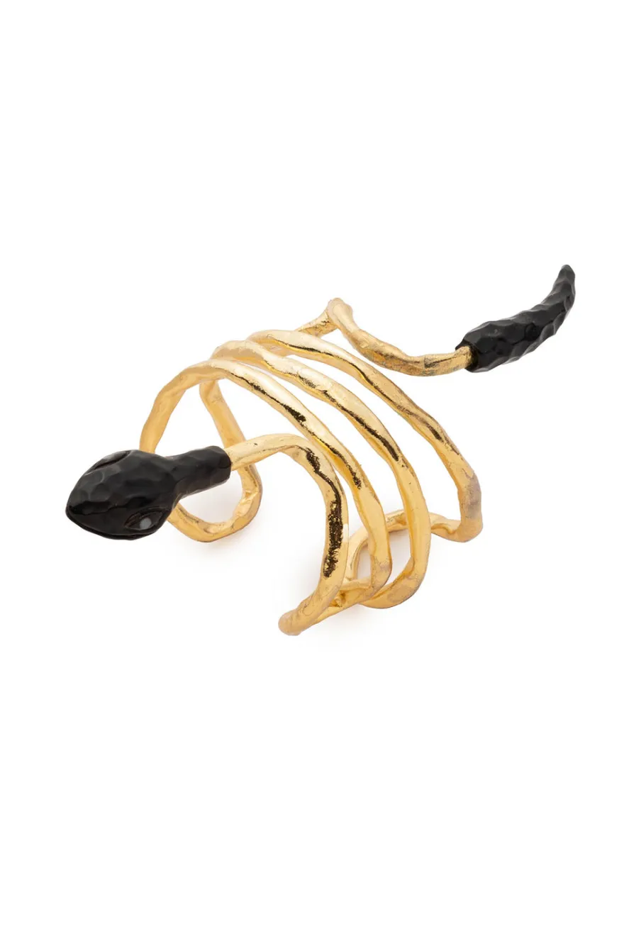 Gold Plated Brass Snake Bracelet