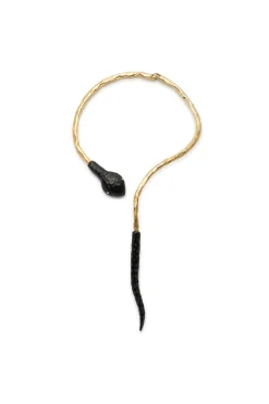 Gold Plated Brass Snake Necklace