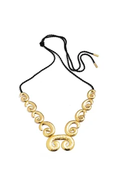 Gold Plated Brass Swirl Pendant Necklace
