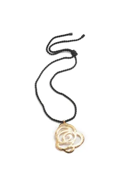 Gold Plated Floral Scroll Necklace