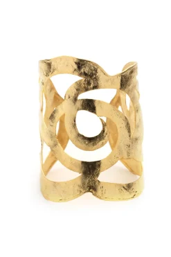 Gold Plated Scroll Cuff