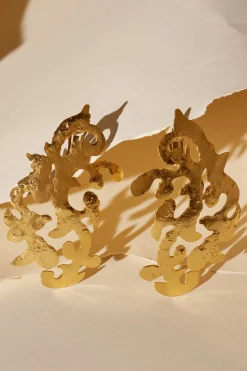 Gold Plated Scroll Earrings
