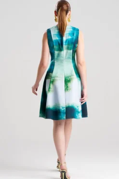 Hisui Cotton Chino Fit & Flare Dress