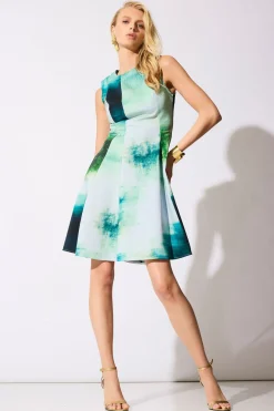 Hisui Cotton Chino Fit & Flare Dress