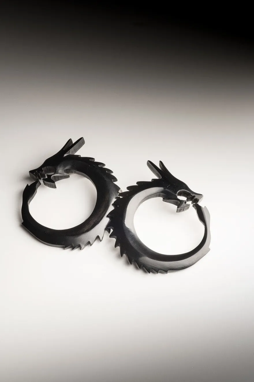 Horn Dragon Clip Earrings