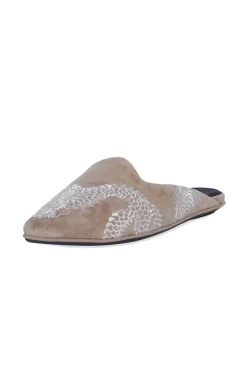 Image Suede Dragon Embroidery Slide