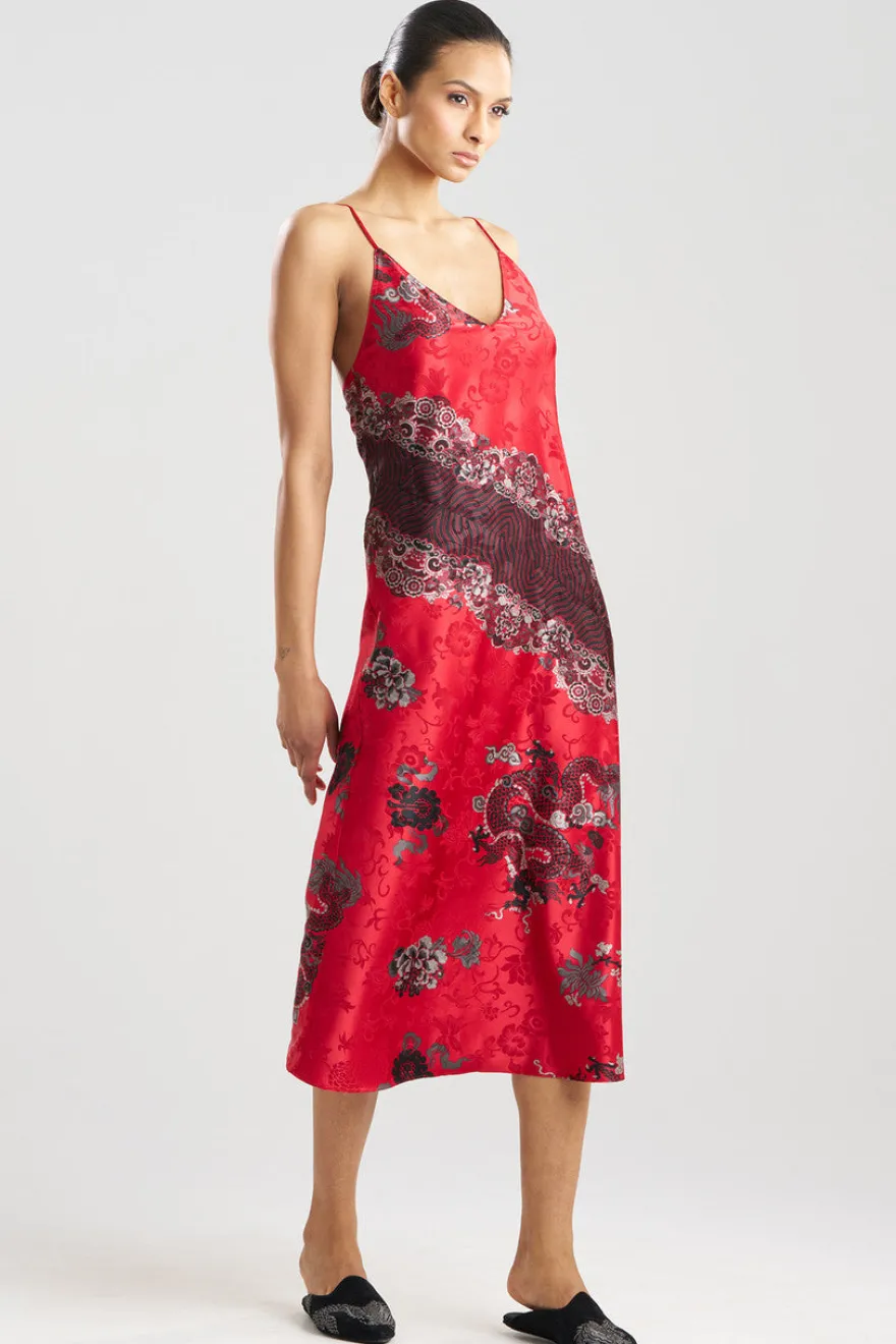 Imperial Dragon Jacquard Slip Dress