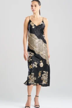 Imperial Dragon Jacquard Slip Dress