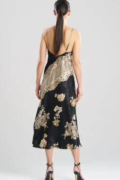 Imperial Dragon Jacquard Slip Dress