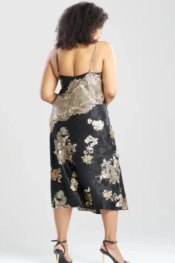 Imperial Dragon Jacquard Slip Dress