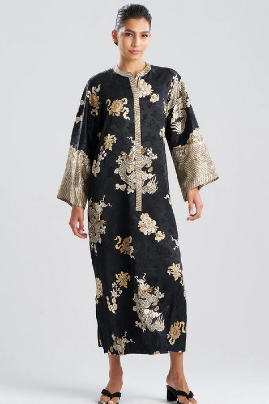 Imperial Dragon Jacquard Zip Caftan