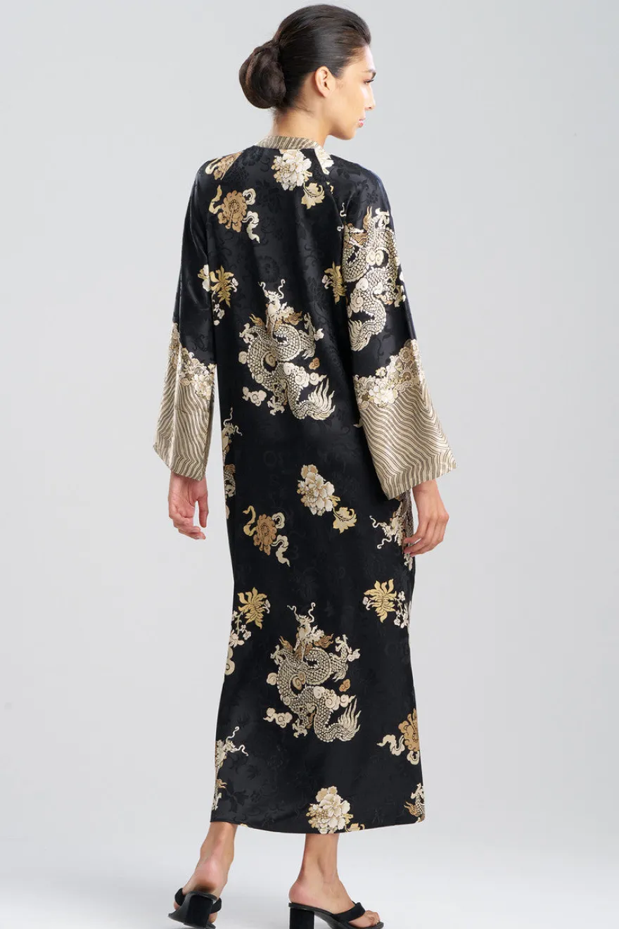 Imperial Dragon Jacquard Zip Caftan