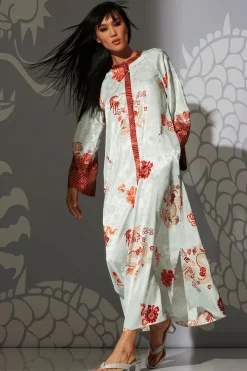 Imperial Dragon Jacquard Zip Caftan