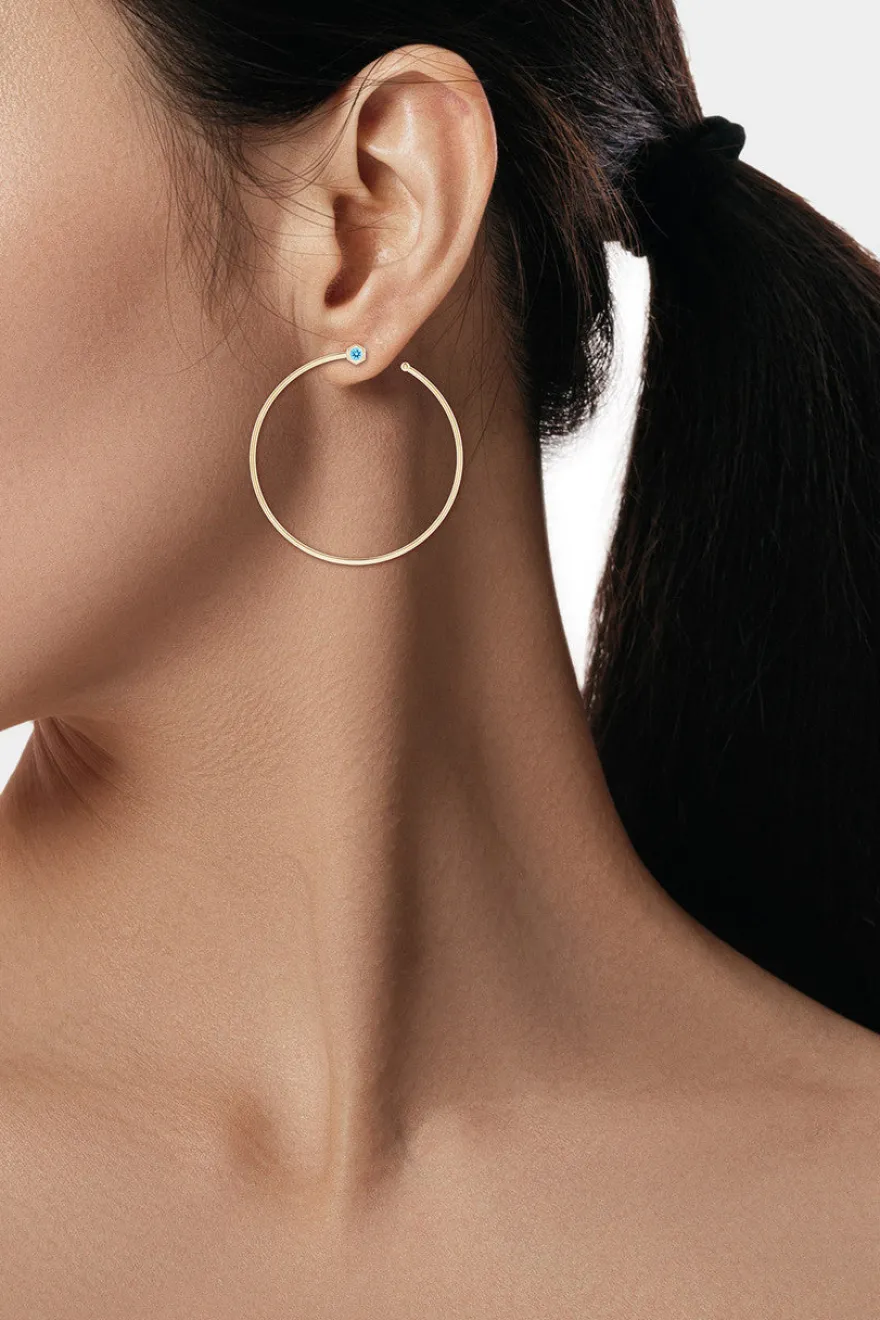 Indochine Giant Gemstone Open Hoops