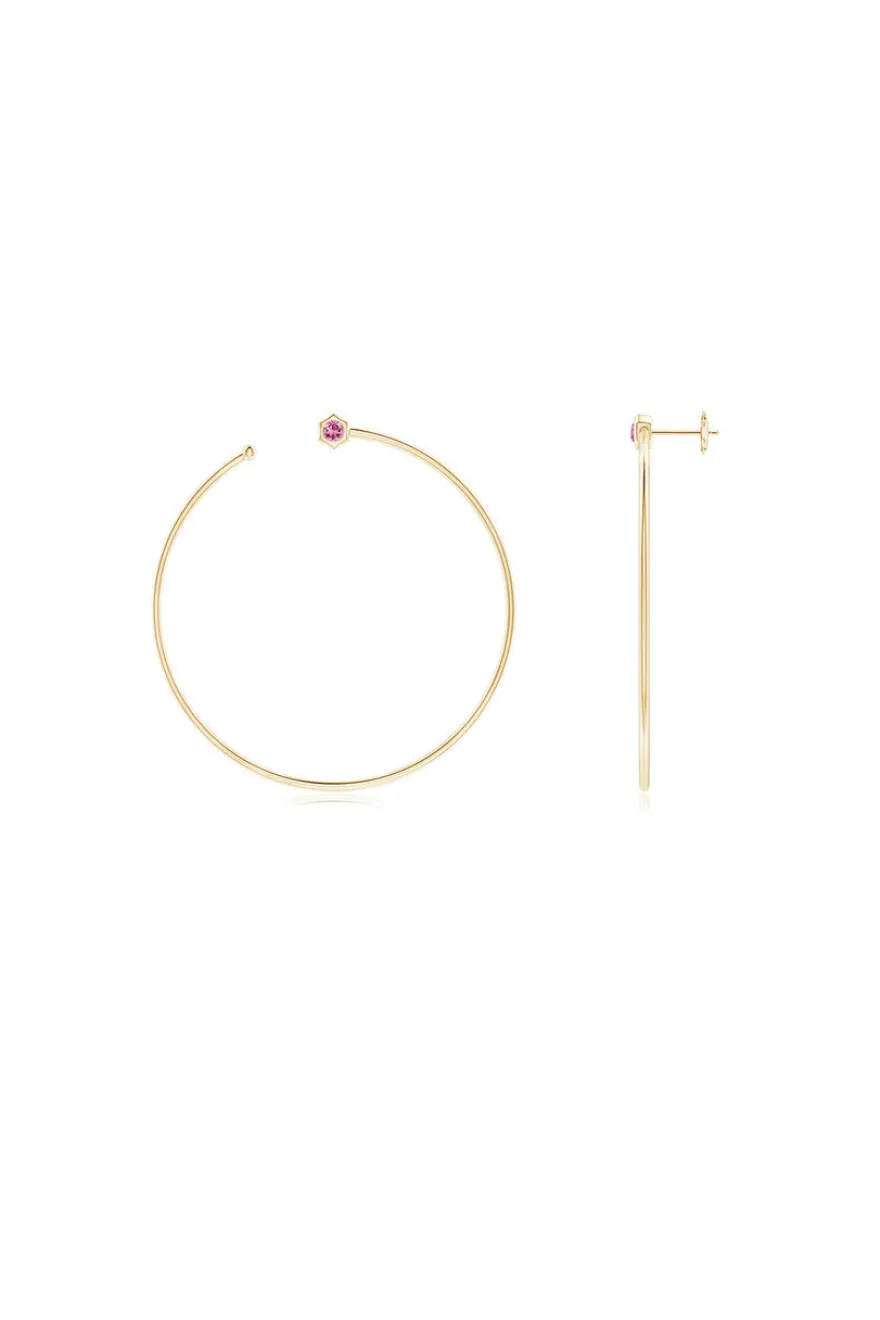 Indochine Giant Gemstone Open Hoops