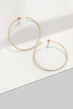 Indochine Giant Gemstone Open Hoops
