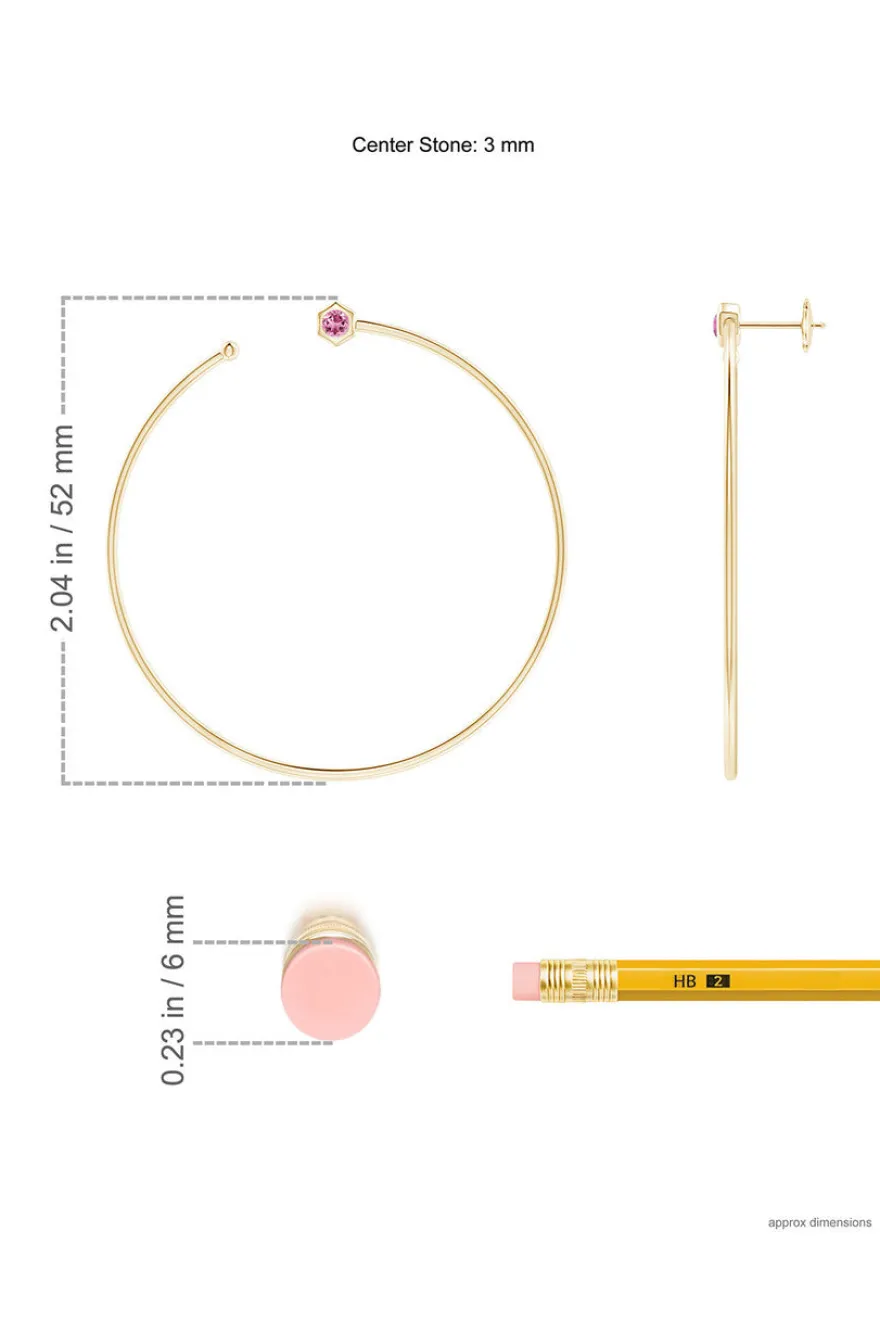 Indochine Giant Gemstone Open Hoops