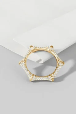 Indochine 14k Diamond Pave Bamboo Eternity Ring