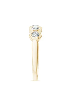 Indochine 14k Hexagon 5-DiamondStacking Ring