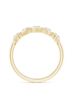 Indochine 14k Hexagon 5-DiamondStacking Ring
