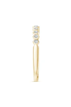 Indochine 14k Hexagon 11-Diamond Stacking Ring