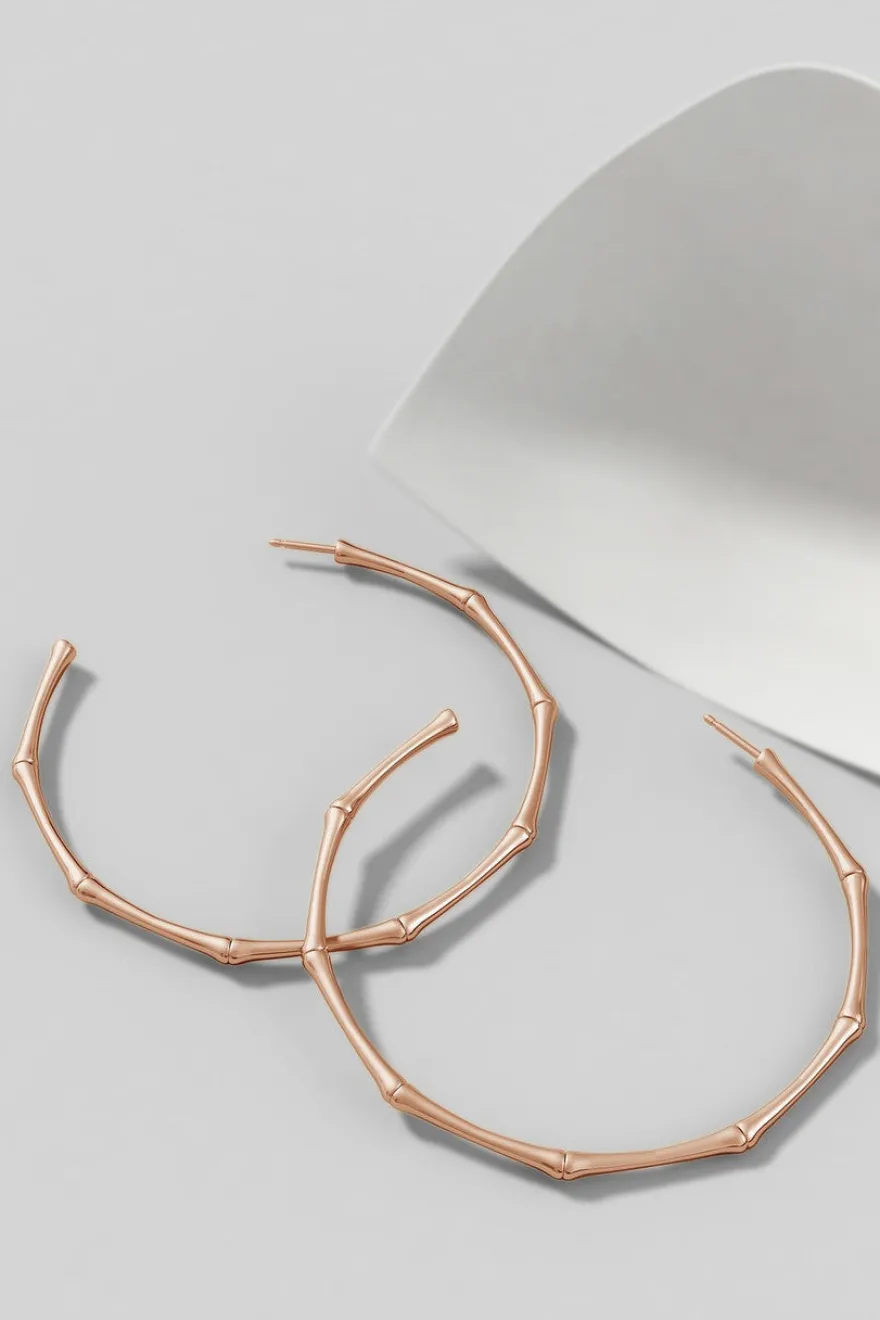 Indochine 14k Large 2.75 Inch Bamboo Hoops