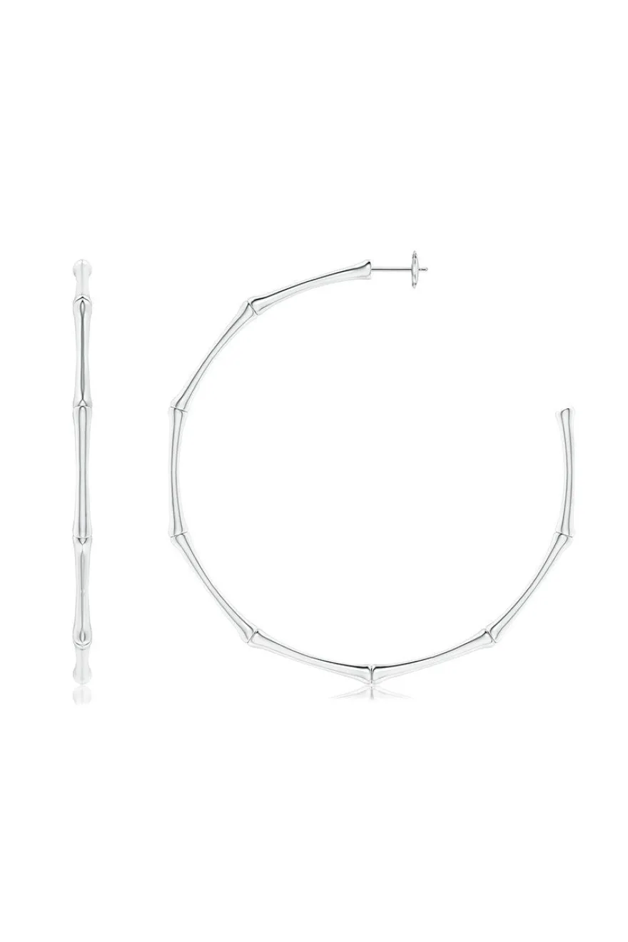 Indochine 14k Large 2.75 Inch Bamboo Hoops