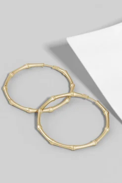 Indochine 14k Medium Bamboo Full Circle Hoop Earrings