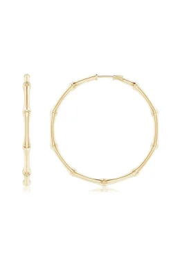 Indochine 14k Medium Bamboo Full Circle Hoop Earrings