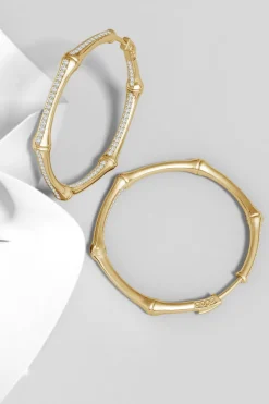 Indochine 14k Small Pave Diamond Full Circle Hoops