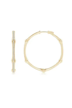Indochine 14k Small Pave Diamond Full Circle Hoops