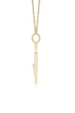 Indochine Spirit 14k Hexagon Frame Hamsa Pave Diamond Pendant Necklace