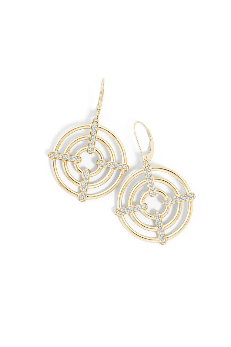 Infinity Concentric Circle 14K Gold Earrings