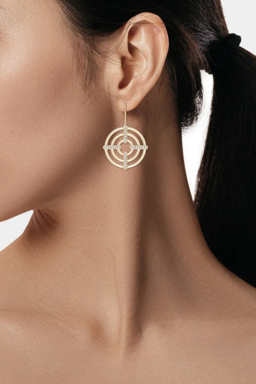 Infinity Concentric Circle 14K Gold Earrings
