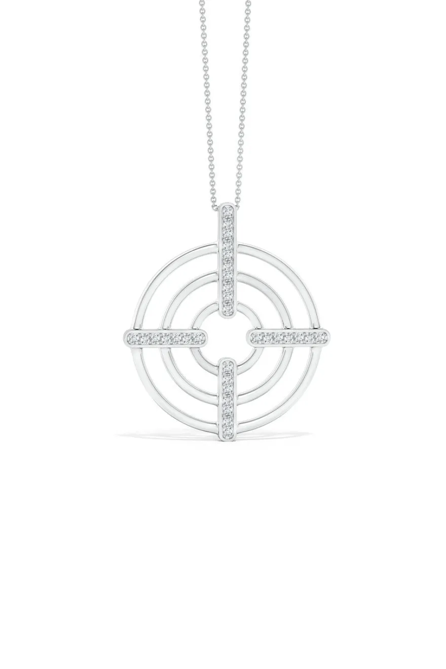 Infinity Concentric Circle 14K Gold Pendant Necklace