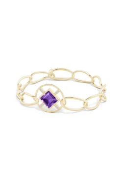 Infinity Concentric Circle 14K Gold and Amethyst Bracelet