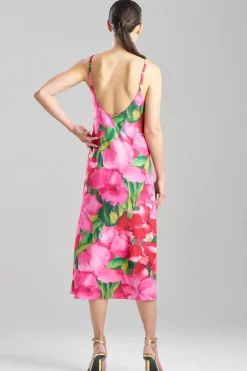 Isla Printed Satin Slip Dress