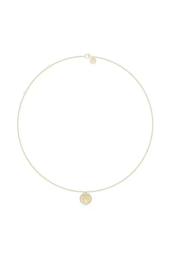Kamon 14k Diamond Border Pendant Necklace