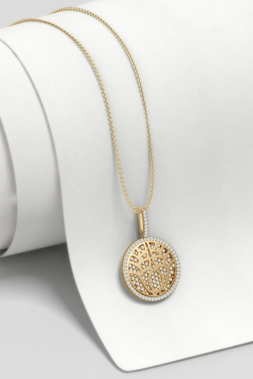Kamon 14k Overlapping Diamond Pendant Necklace