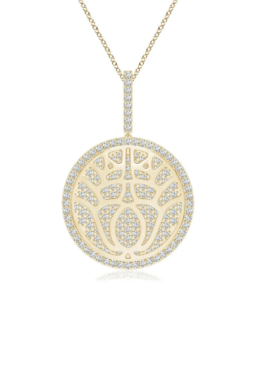 Kamon 14k Overlapping Diamond Pendant Necklace