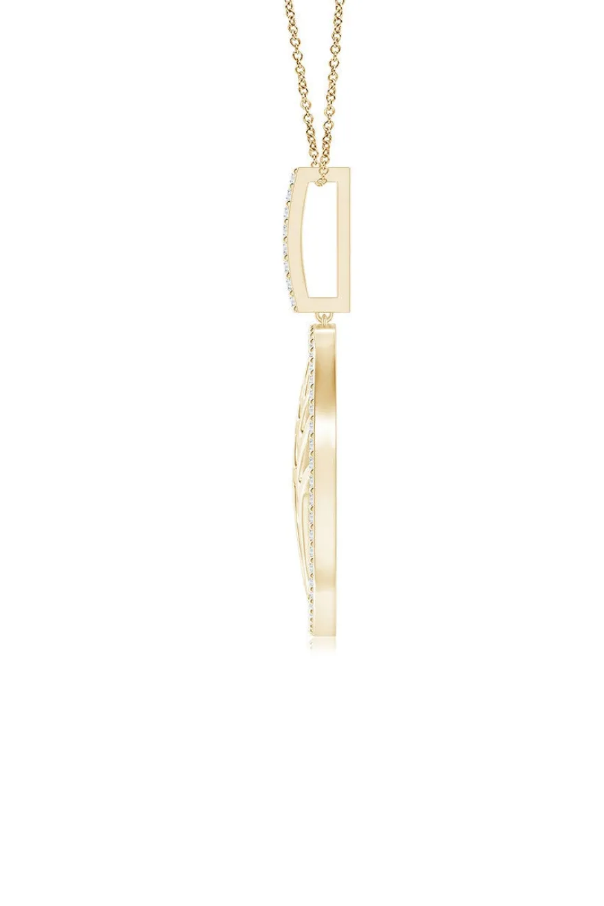 Kamon 14k Overlapping Diamond Pendant Necklace
