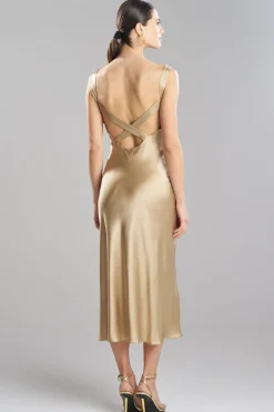 Key Backless Silk Slip Dress