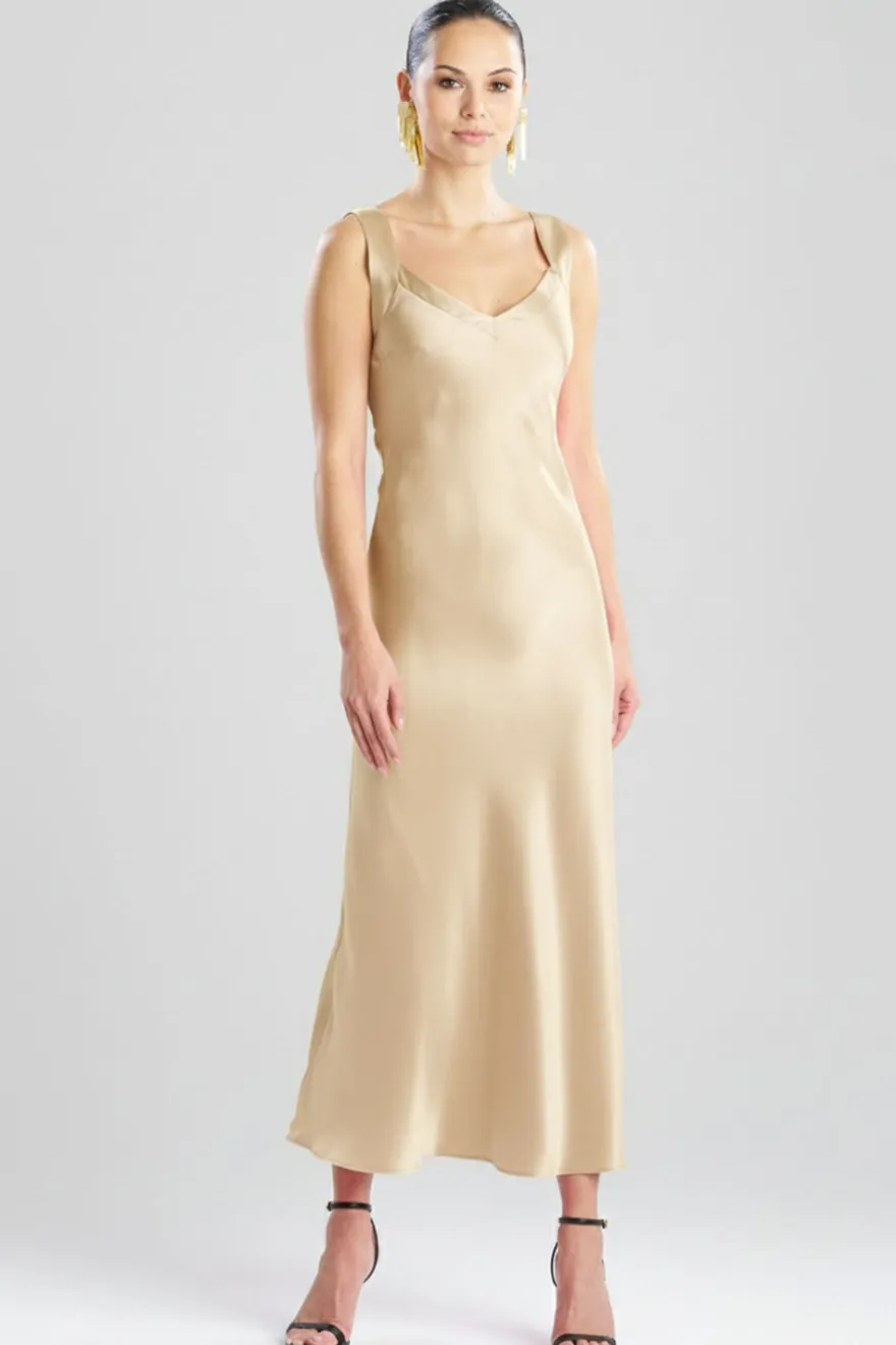 Key Backless Silk Slip Dress
