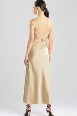 Key Backless Silk Slip Dress